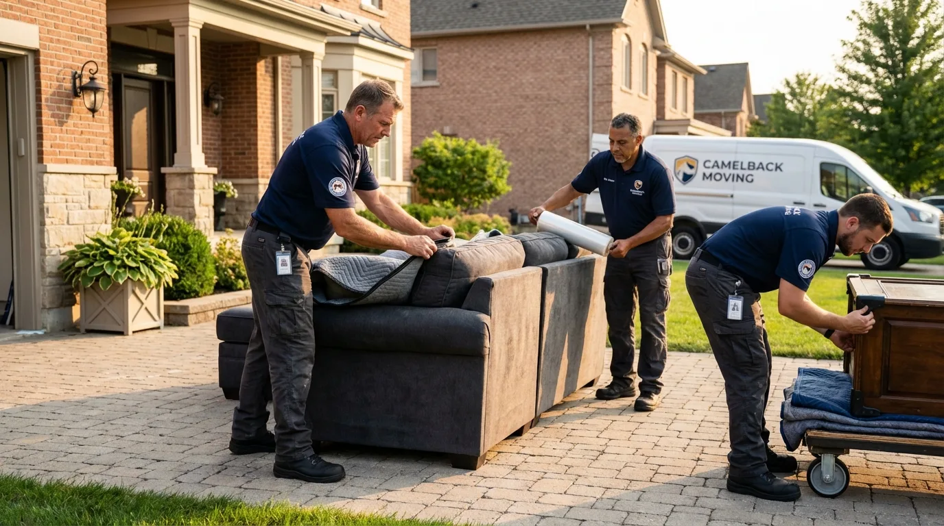 Large estate moving crew wrapping furniture in Willingboro, NJ